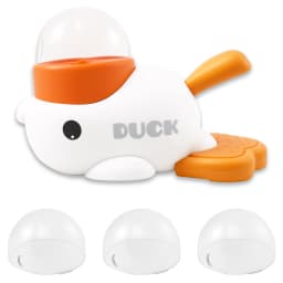 Interactive Duck Shaped Dog Slow Feeder Washable Automatic Dog Feeder Toy with 3 Food Outlet Size for Pets Food Dispenser