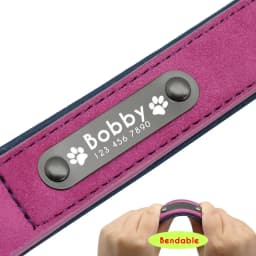 Custom Text name Leather Dog Collar Personalized Name ID Tags Dog Collars For Small Medium Large Dogs Pitbull Bulldog Beagle