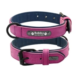 Custom Text name Leather Dog Collar Personalized Name ID Tags Dog Collars For Small Medium Large Dogs Pitbull Bulldog Beagle