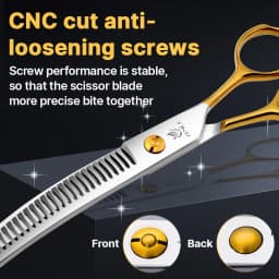 Fenice High-end 6.5/7 inch Professional Pet Grooming Scissors Curved Thinning Shears for dogs & cats animal hair tijeras tesoura