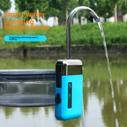 Portable 3-in-1Mini Oxygen Pump With Air Stone Tube Sensing USB Charging Automatic Water Pump LED Lighting For Outdoor Fishing