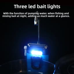 Portable 3-in-1Mini Oxygen Pump With Air Stone Tube Sensing USB Charging Automatic Water Pump LED Lighting For Outdoor Fishing