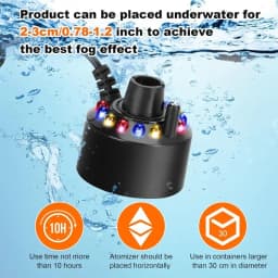 Ultrasonic Atomizer Mist Maker Mister Fogger Water Fountain Pond Aquarium Fish Tank Fog Machine Humidifier with Splash Guard