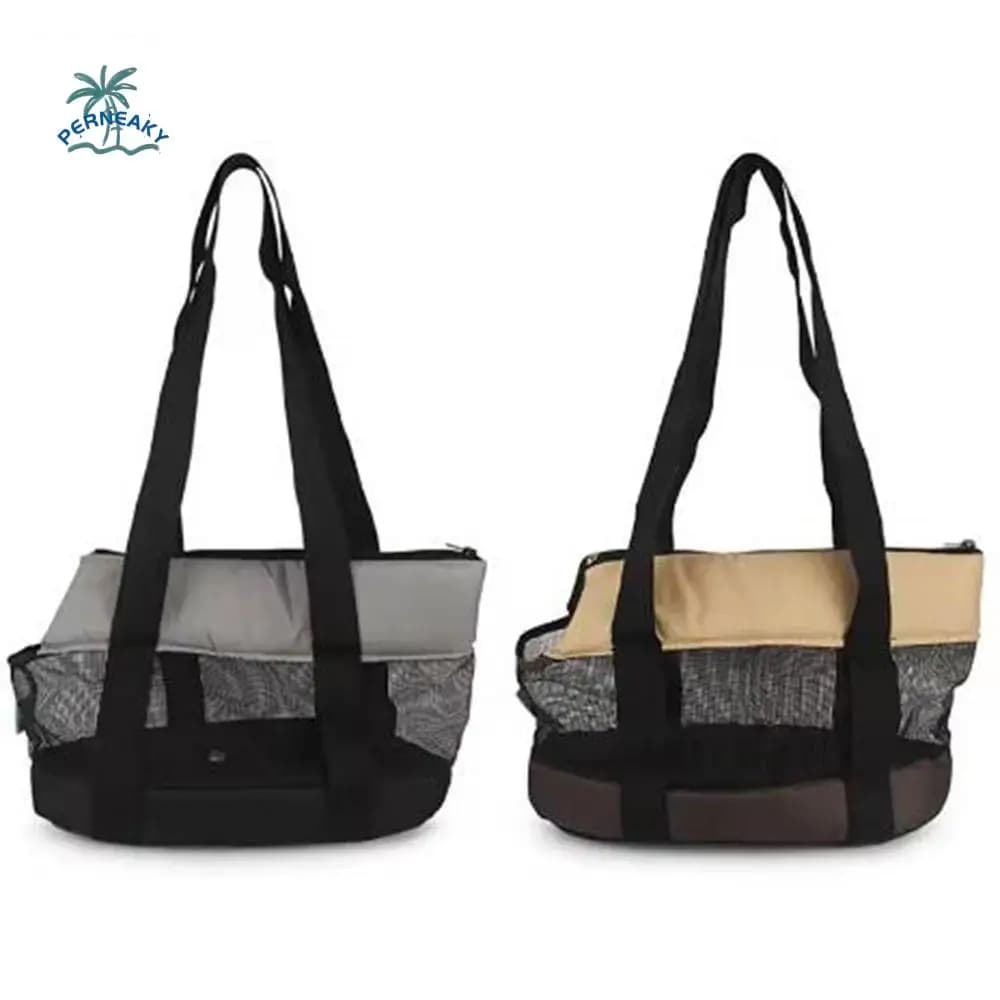 Practical Oxford Cloth Pet Carrier Black Foldable Pet Bag Breathable Lightweight Pet Backpack Hiking Trip