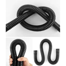 Black Flexible Corrugated Aquarium Hose Durable Fish Tank Inlet Outlet Joint Hose Water Pump Supplies Pipe Easy Install 50/100cm