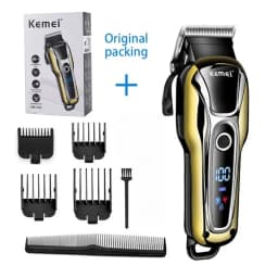 Kemei 100-240v KM-1990 Rechargeable Animal Hair Clipper Professional Dog Hair Trimmer For Cat Hair Remover Pet Grooming Set