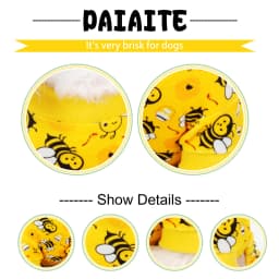 "Funny Bee Dog Pajamas - Soft Stretchy Onesie for Chihuahua Yorkie, Cozy Winter PJs with Feet, Perfect for Small Dogs