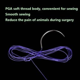 Veterinary Absorbable Needle Suture PGA 90CM With Needle Surgery Without Thread Removal Teaching Clinic Hospital Exercises