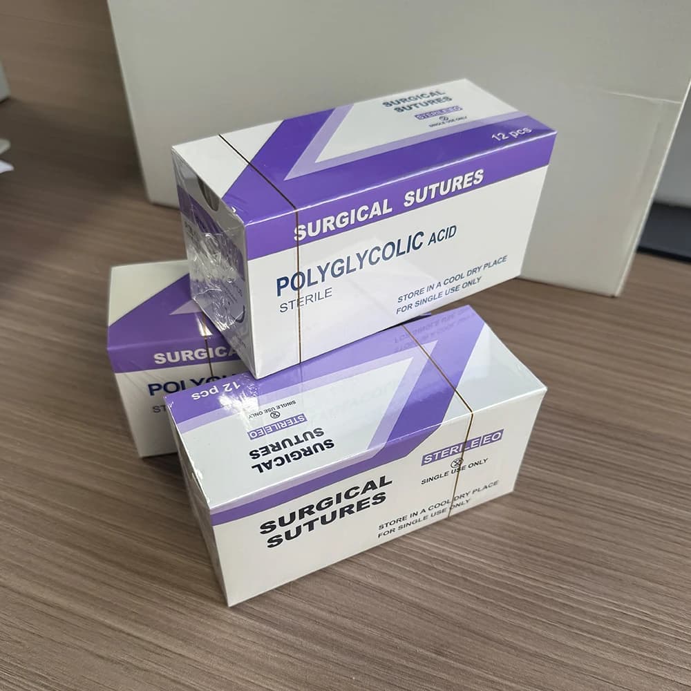 Veterinary Absorbable Needle Suture PGA 90CM With Needle Surgery Without Thread Removal Teaching Clinic Hospital Exercises