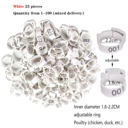 Poultry Leg Rings Chicken Foot Bands Adjustable Ratchet Clasp Snap Marking Tags for Duck Goose Pigeon Farm Feed Tool 25/100pcs