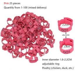 Poultry Leg Rings Chicken Foot Bands Adjustable Ratchet Clasp Snap Marking Tags for Duck Goose Pigeon Farm Feed Tool 25/100pcs