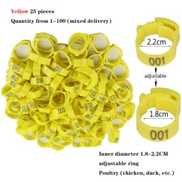 Poultry Leg Rings Chicken Foot Bands Adjustable Ratchet Clasp Snap Marking Tags for Duck Goose Pigeon Farm Feed Tool 25/100pcs