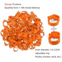 Poultry Leg Rings Chicken Foot Bands Adjustable Ratchet Clasp Snap Marking Tags for Duck Goose Pigeon Farm Feed Tool 25/100pcs