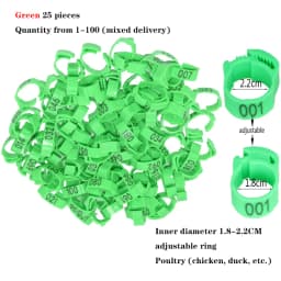 Poultry Leg Rings Chicken Foot Bands Adjustable Ratchet Clasp Snap Marking Tags for Duck Goose Pigeon Farm Feed Tool 25/100pcs