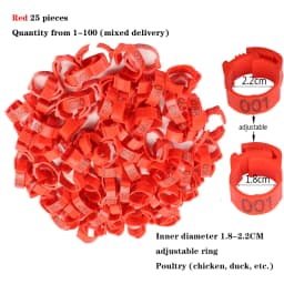 Poultry Leg Rings Chicken Foot Bands Adjustable Ratchet Clasp Snap Marking Tags for Duck Goose Pigeon Farm Feed Tool 25/100pcs