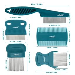 Oitabi 3/4/5/6Pcs Dog Grooming Comb Set, Pet Flea Lice Stainless Steel Cat Combs, 2-in-1 Double Sided Dogs Tear Stain Remover