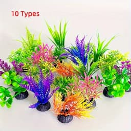 10pcs PVC Artificial Aquatic Plants for Fish Tank Decor, Simulated Aquarium Plant Decorations