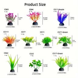 10pcs PVC Artificial Aquatic Plants for Fish Tank Decor, Simulated Aquarium Plant Decorations