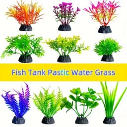 10pcs PVC Artificial Aquatic Plants for Fish Tank Decor, Simulated Aquarium Plant Decorations