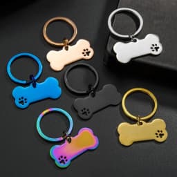 Bone Shaped Pet ID Tag Personalized Dog Cat Name Tags Anti-lost Free Engraving Collar Pendant Bone for Small Medium Large Pet