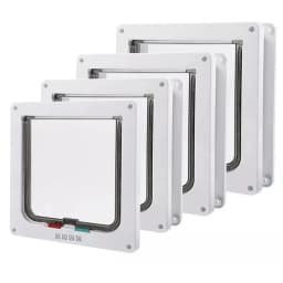 Weather Proof Cat Door 4 Way Locking for Cat up to 20 lbs for Interior Doors, Cabinet, Garage Doors 4 Sizes Pet Door