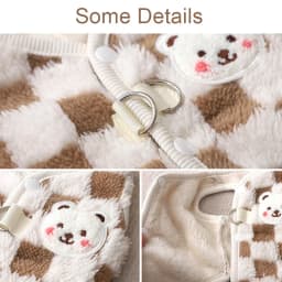 Winter Warm Pet Dog Coat Plaid Dog Clothes with D-ring Plush Pet Jacket for Small Medium Dogs Chihuahua Yorkie Costume