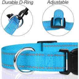 1PC Reflective Dog Collar with Buckle Adjustable Safety Nylon Collars for Small Medium Large Dogs