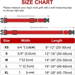 1PC Reflective Dog Collar with Buckle Adjustable Safety Nylon Collars for Small Medium Large Dogs
