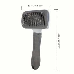 1 pet brush with easy-to-clean buttons, a pet massage comb for effective detangling and hair removal, with an ergonomic