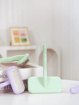 Professional Pet Grooming Brush Dual Tone Handle Dense Metal Teeth Comb for Fluffy Volume Teddy Cats Dogs Universal Styling Tool