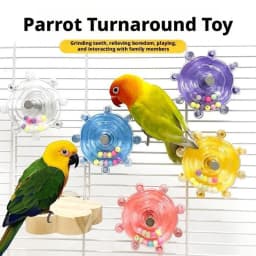 Interactive Parrot Toy Bird Cage Toy for Parrots Rotating Treat Dispenser, for Mental Stimulation and Entertainment