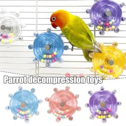 Interactive Parrot Toy Bird Cage Toy for Parrots Rotating Treat Dispenser, for Mental Stimulation and Entertainment