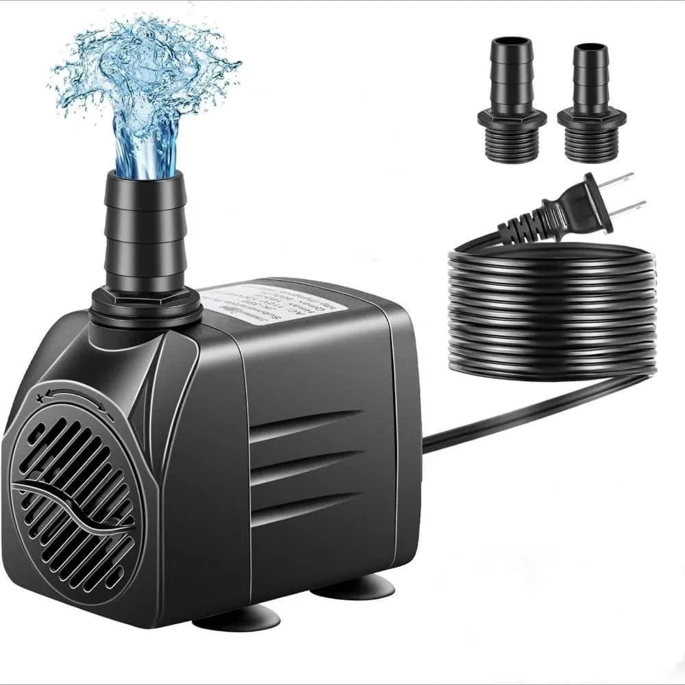 220V Black Submersible Water Pump Submersible Ultra-Quiet Fountain Pump with Suction Cup Mini Ponds Fountains Fish Pond Aquarium
