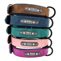 Custom Leather Dog Collar with Personalized Name ID Tags Fits Small Medium Large Dogs (Pitbull, Bulldog, Beagle)Pet Accessories