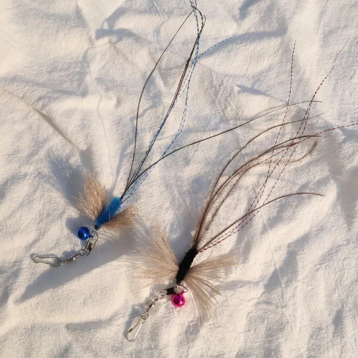 2pcs Simulation Insect Cat Teaser Stick for Change Heads Cat Toys Tassel Pet Toy Supplies