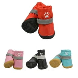 4pcs/set Pet Footwear Waterproof Pet Dog Shoes Anti-slip Wear Resistant Puppy Booties Reflective Pet Rain Shoes Small Medium Dog