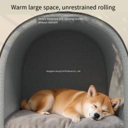 Winter Thickened Closed Pet Bed - Portable Dog House Cat Shelter - Large Medium-Sized Dog Enclosure with Washable Mattress