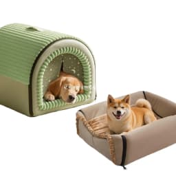 Winter Thickened Closed Pet Bed - Portable Dog House Cat Shelter - Large Medium-Sized Dog Enclosure with Washable Mattress