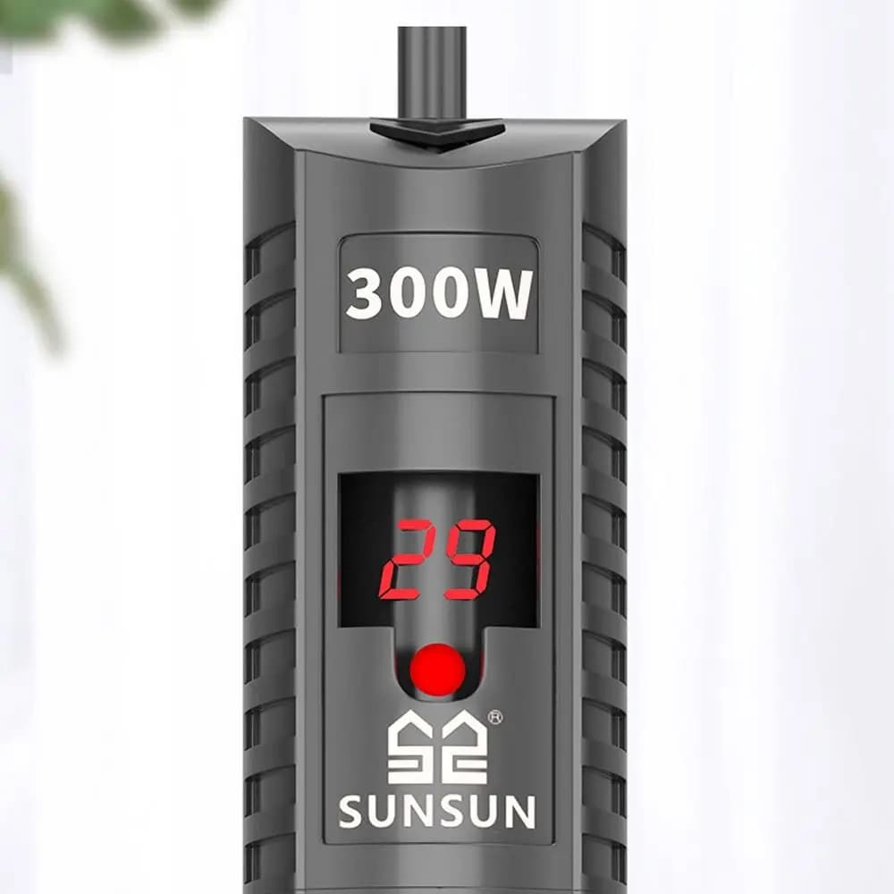 Quartz Glass Aquarium Submersible Heater Adjustable Temperature Non- Glass Fish Tank Heater LCD Display 20-34°C