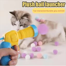 Hot Cat Toy Interactive High Fun Toy Gun 10/20/30/100Pcs Plush Ball Launches Quiet High Bounce Ball To Tease The Cat