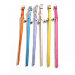 Macaron Color Cute Pet Cat Collar, Elastic Webbing Cat Collar Adjustable PU Color Small Collar with Bells for Puppies and Cats