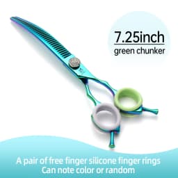 Fenice 7.25 Inch Professional Diamonds Screw Curved Chunker Scissors Pet Grooming Shears JP440C Thinner Shears for Dogs