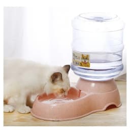 Plastic Dog Cat Food Dispenser 3.8L Gravity Feeder Pet Food Drinking Bowl Large Capacity with Storage Bucket