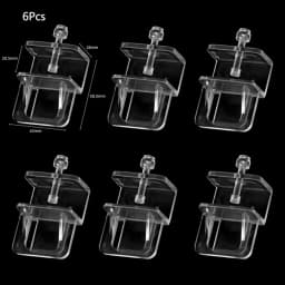 6Pcs Aquarium Fish Tank Anti-Jump Net Clamp Holder Plastic Transparent Fixed Clip Aquarium Cover Clips Aquarium Accessories