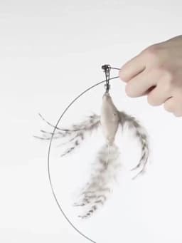 Simulated Bird Cat Toys Upgraded Epoxy Sucker Steel Wire Long Rod Feather Cat Teasing Stick Cat Self Hi No Harmful Ingredients