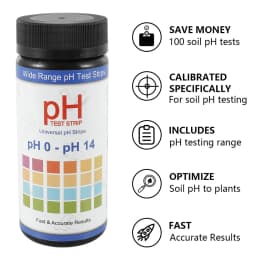 0-14 PH Test Strips Fast and Accurate Soil Testing Paper Soil Acidity Detector Plant Care Toolfor Indoor Outdoor Garden Lawn