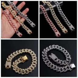 Pet Dog Cat Chain Collar Jewelry Metal Material with Diamond 12.5mm Width Collar Pitbull Personalised Dogs Collars Accessories