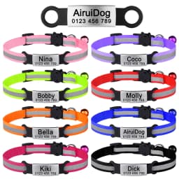 Personalized Customize Cat Collar Name Fast Breakaway Nylon Id Bell Pet Products Small Adjustable Unisex Kitten Supplies