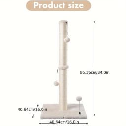 JTPAWS Cat Scratching Post Premium Basic Cat Scratching Indoor Sisal Scratching Post Tree Strap Hanging Ball for Adult Cat