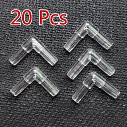 20pcs 4mm Aquarium Fish Tank Air Pump Connector L Shaped Connector Control Valve Air Pipe Tube Joints Connectors Accessories